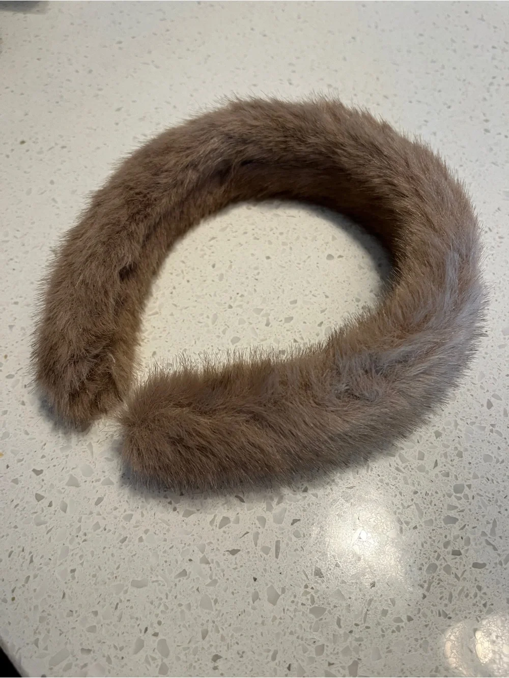 Plush Brown Fuzzy faux fur Headband
